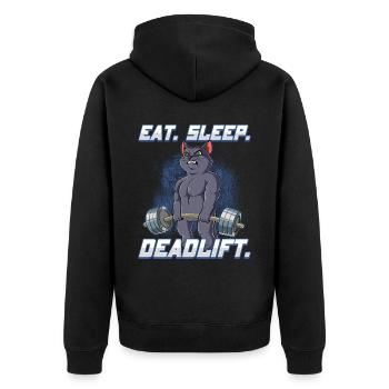 Cat Bodybuilding Fitness Gym Deadlift - Veste à capuche bio Premium Unisexe - noir - Dos - Nico (187cm)