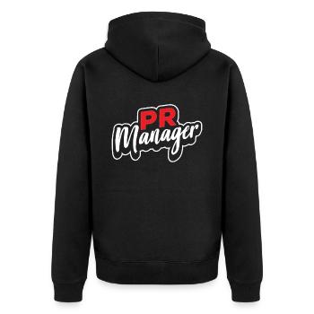 Pr Manager Beruf Job Public Relations - Unisex Premium Bio Zip Hoodie - Schwarz - Hinten - Nico (187cm)