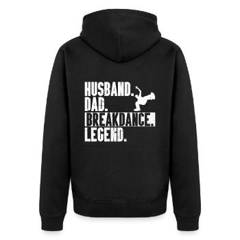 Break Dancing - Unisex Premium Organic Zip Hoodie - black - Back - Nico (187cm)