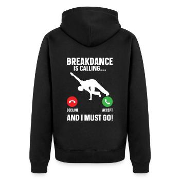 Break Dancing - Unisex Premium Organic Zip Hoodie - black - Back - Nico (187cm)