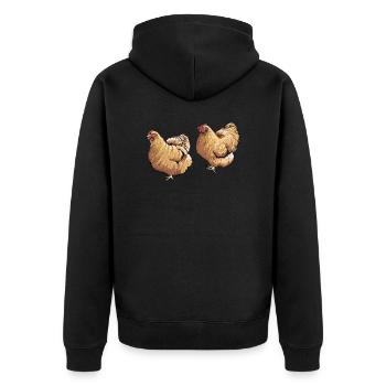 Brahma Chicken I Chicken Poultry Motif for - Unisex Premium Organic Zip Hoodie - black - Back - Nico (187cm)