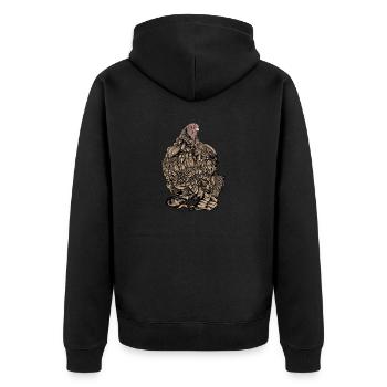Brahma Chicken I Chicken Poultry Motif for - Unisex Premium Organic Zip Hoodie - black - Back - Nico (187cm)