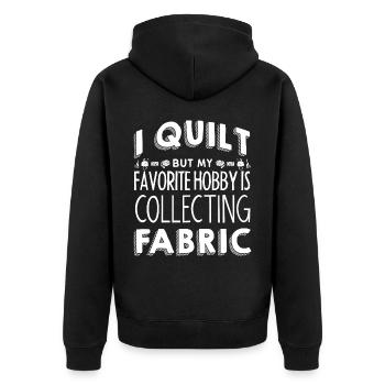 Quilting, knitting, sewing, quilting - Unisex Premium Organic Zip Hoodie - black - Back - Nico (187cm)
