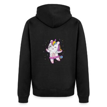 Ballet - Unisex Premium Organic Zip Hoodie - black - Back - Nico (187cm)