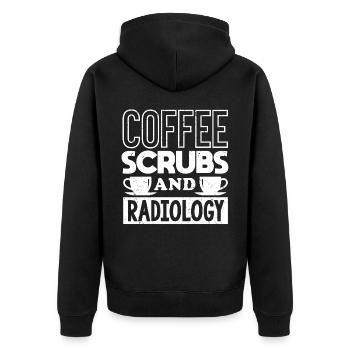 Radiologie, Radiologe - Unisex Premium Bio Zip Hoodie - Schwarz - Hinten - Nico (187cm)