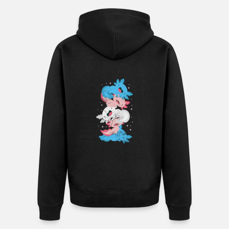 Axolotl Wassertier Wasser Geschenk - Unisex Premium Bio Zip Hoodie - Schwarz