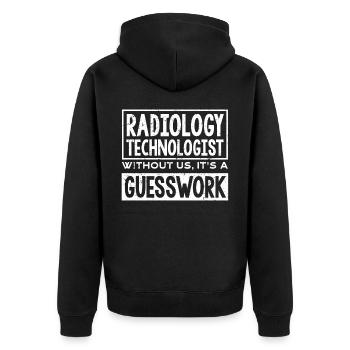 Radiologie, Radiologe - Unisex Premium Bio Zip Hoodie - Schwarz - Hinten - Nico (187cm)