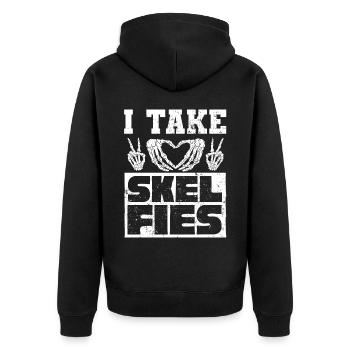 Radiologie, Radiologe - Unisex Premium Bio Zip Hoodie - Schwarz - Hinten - Nico (187cm)