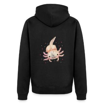 Axolotl Aquatic Animal Water Gift - Unisex Premium Organic Zip Hoodie - black - Back - Nico (187cm)