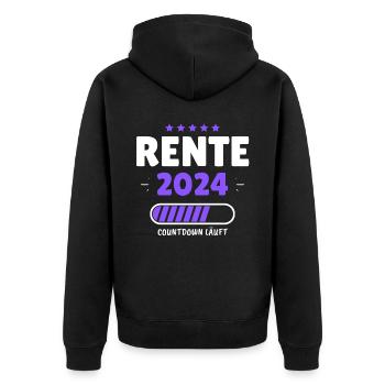 Rente 2024 - Der Countdown läuft! Das lustige - Unisex Premium Bio Zip Hoodie - Schwarz - Hinten - Nico (187cm)