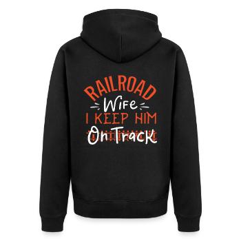 Railway, locomotive - Unisex Premium Organic Zip Hoodie - black - Back - Nico (187cm)
