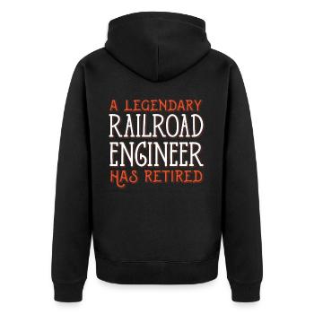 Railway, locomotive - Unisex Premium Organic Zip Hoodie - black - Back - Nico (187cm)