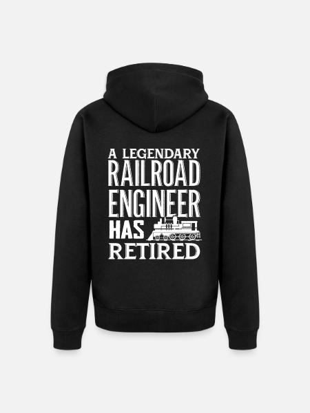 Railway, locomotive - Unisex Premium Organic Zip Hoodie - black