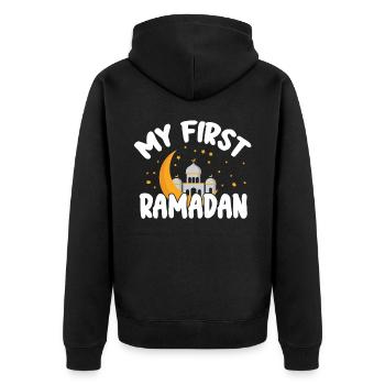 Célébration du Ramadan, fête musulmane - Veste à capuche bio Premium Unisexe - noir - Dos - Nico (187cm)