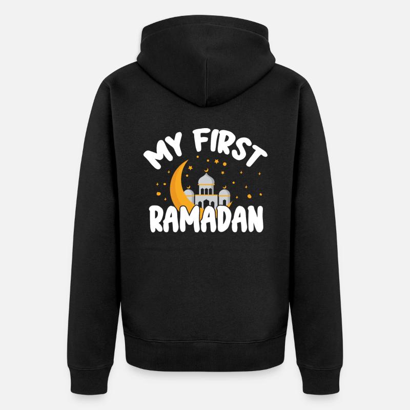 Célébration du Ramadan, fête musulmane - Veste à capuche bio Premium Unisexe - noir