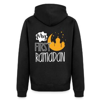 Célébration du Ramadan, fête musulmane - Veste à capuche bio Premium Unisexe - noir - Dos - Nico (187cm)