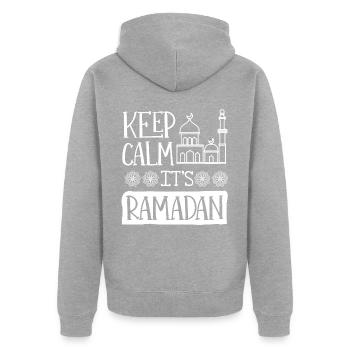 Célébration du Ramadan, fête musulmane - Veste à capuche bio Premium Unisexe - gris chiné - Dos - Nico (187cm)