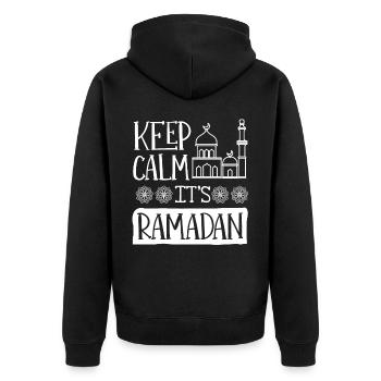Célébration du Ramadan, fête musulmane - Veste à capuche bio Premium Unisexe - noir - Dos - Nico (187cm)