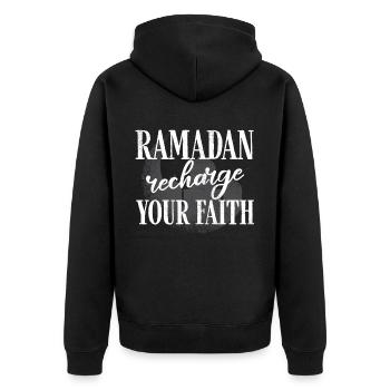 Célébration du Ramadan, fête musulmane - Veste à capuche bio Premium Unisexe - noir - Dos - Nico (187cm)