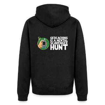 Geocaching is a mental scavenger hunt - Unisex Premium Organic Zip Hoodie - black - Back - Nico (187cm)