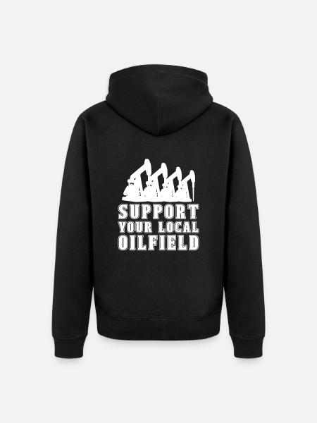 Ölfeld Bohrinsel Anlage - Unisex Premium Bio Zip Hoodie - Schwarz