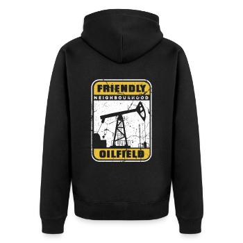 Humour sur les plates-formes pétrolières - Veste à capuche bio Premium Unisexe - noir - Dos - Nico (187cm)
