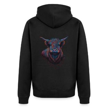 Vache des Highlands - Veste à capuche bio Premium Unisexe - noir - Dos - Nico (187cm)