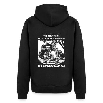 Better than a good Dad is a good mechanic Dad - Unisex Premium Organic Zip Hoodie - black - Back - Nico (187cm)