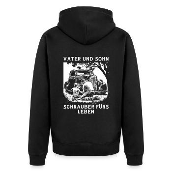 Tournevis père et fils pour la vie - Veste à capuche bio Premium Unisexe - noir - Dos - Nico (187cm)