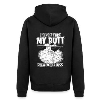 Bartagame Bearded Dragon Humor - Unisex Premium Bio Zip Hoodie - Schwarz - Hinten - Nico (187cm)