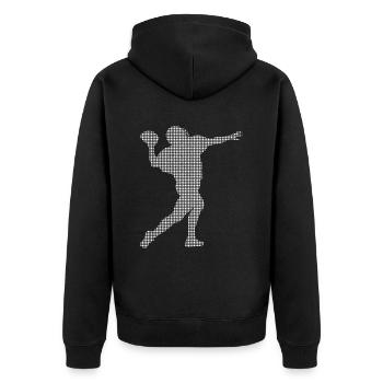 Football - Unisex Premium Bio Zip Hoodie - Schwarz - Hinten - Nico (187cm)