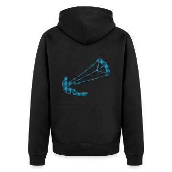 kite surfing - Unisex Premium Organic Zip Hoodie - black - Back - Nico (187cm)