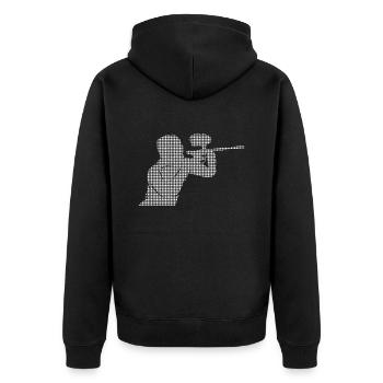 Paintball - Unisex Premium Organic Zip Hoodie - black - Back - Nico (187cm)
