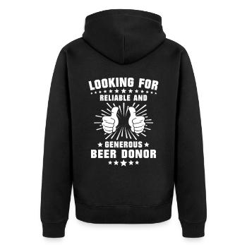 Drinking beer Drinking celebrating Beer sayings - Unisex Premium Organic Zip Hoodie - black - Back - Nico (187cm)