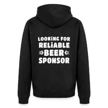 Drinking beer Drinking celebrating Beer sayings - Unisex Premium Organic Zip Hoodie - black - Back - Nico (187cm)