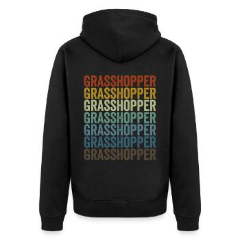 Grashüpfer Entomologe Insektenliebhaber Grashüpfer - Unisex Premium Bio Zip Hoodie - Schwarz - Hinten - Nico (187cm)