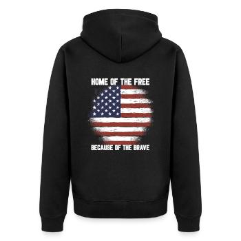 Home Of Free Because The Brave America - Veste à capuche bio Premium Unisexe - noir - Dos - Nico (187cm)