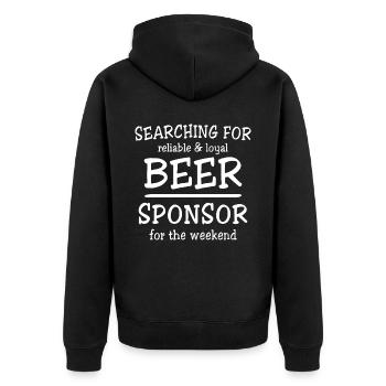 Dictons de bière Buvez de la bière - Veste à capuche bio Premium Unisexe - noir - Dos - Nico (187cm)