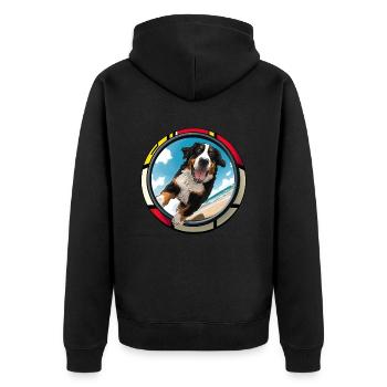 Chiens Chiens de montagne bernois Amoureux des chiens - Veste à capuche bio Premium Unisexe - noir - Dos - Nico (187cm)
