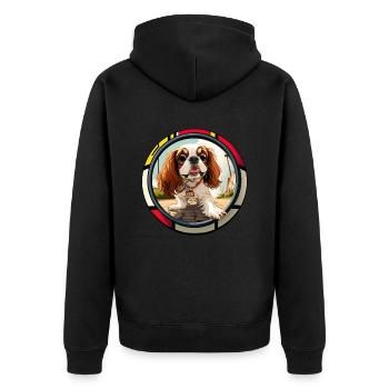 Dog saying Cavalier Spaniel for dog lovers - Unisex Premium Organic Zip Hoodie - black - Back - Nico (187cm)