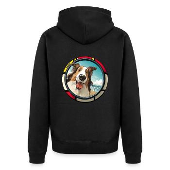 Collie Dogs Cartoon Collie Design - Veste à capuche bio Premium Unisexe - noir - Dos - Nico (187cm)