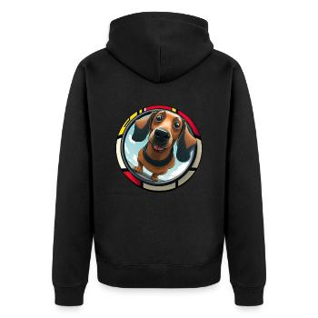 Hunde Spruch Dachshund Design für Hundeliebhaber - Unisex Premium Bio Zip Hoodie - Schwarz - Hinten - Nico (187cm)