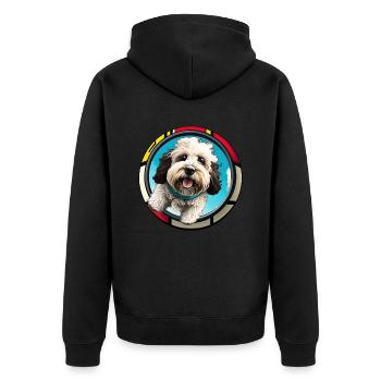 Hunde Spruch Havaneser Design für Hundeliebhaber - Unisex Premium Bio Zip Hoodie - Schwarz - Hinten - Nico (187cm)