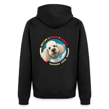 Dog Cartoon Poodle Design pour les amoureux des chiens - Veste à capuche bio Premium Unisexe - noir - Dos - Nico (187cm)