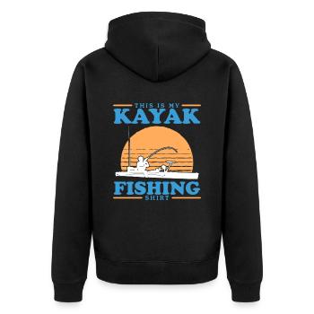 Kayak Fishing Kayaking Kayaker Angler Gift - Unisex Premium Organic Zip Hoodie - black - Back - Nico (187cm)