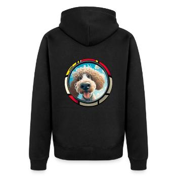 Dog Cartoon Poodle Design pour les amoureux des chiens - Veste à capuche bio Premium Unisexe - noir - Dos - Nico (187cm)