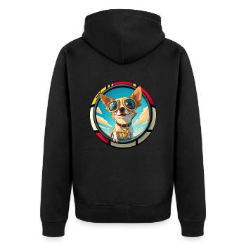 Dog Cartoon Chihuahua Design pour les amoureux des chiens - Veste à capuche bio Premium Unisexe - noir - Dos - Nico (187cm)