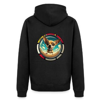 Dog Cartoon Chihuahua Design pour les amoureux des chiens - Veste à capuche bio Premium Unisexe - noir - Dos - Nico (187cm)
