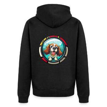 Dog saying Cavalier Spaniel for dog lovers - Unisex Premium Organic Zip Hoodie - black - Back - Nico (187cm)