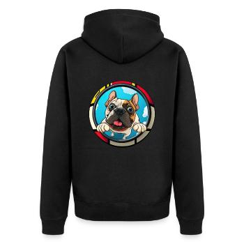 Chiens Français Bulldog Amateurs de chiens - Veste à capuche bio Premium Unisexe - noir - Dos - Nico (187cm)